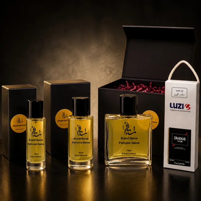 بستهبندی محصولات عطر شایان در حجمهای ۳۰، ۵۰ و ۱۰۰ میل